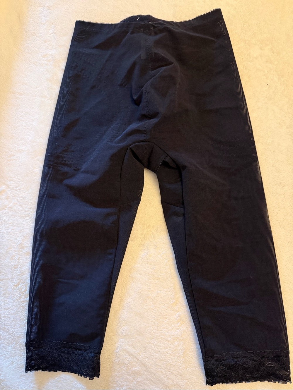 Rago Shapewear Lace Trim Capri Shaper Pants Black Plus Size 2X  Retro Coquette - Picture 9 of 10